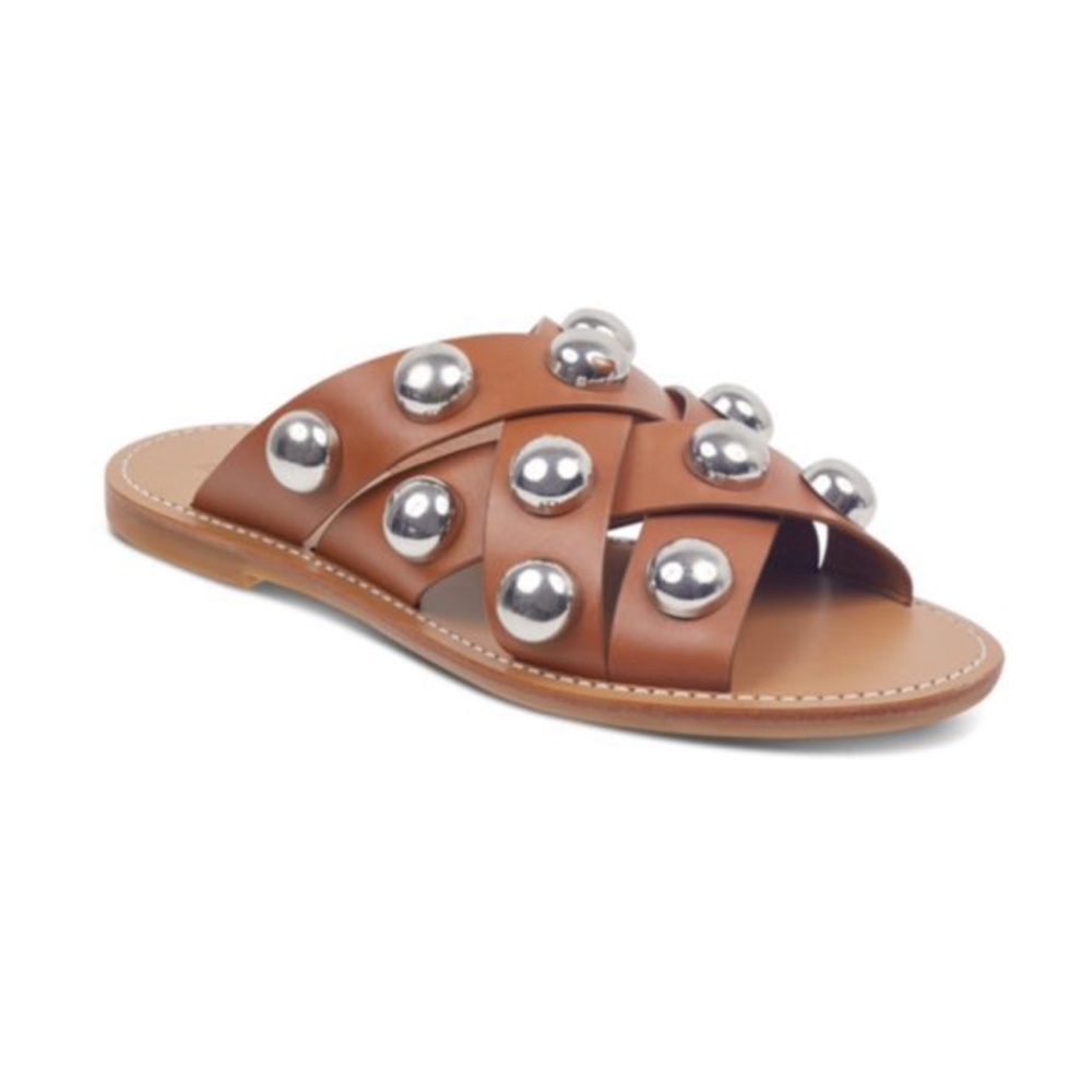 Marc Fisher Raidan Leather Stud Slide Sandals